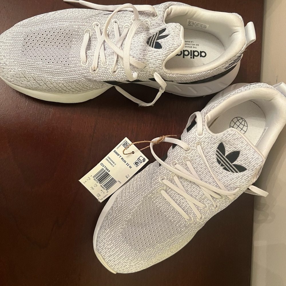 Adidas Swift Run White Knit Sneakers